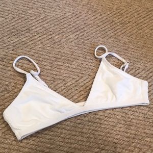 Nasty Gal White Ribbed Bikini Top